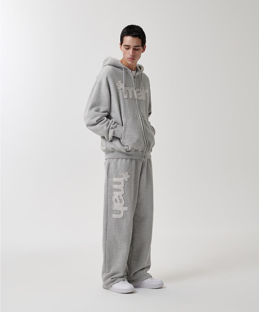MAHAGRID Mah Cut Off Applique Sweatpant Gray(Mg2Fsmpa01A)
