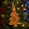 Christmas Tree Ornaments 3D Printed Pendant, Creative Bitten Biscuit Texture Hanging Ornament, Fun Shaped Decorations Decorative Pendant with Hole for