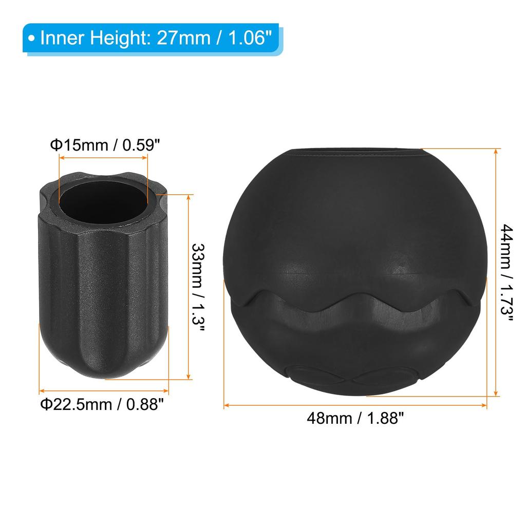 PATIKIL набор из 4 ножек стульев для кемпинга TPE, защита ножек складных стульев, подходит для ножек стульев, черный 0,59 дюйма