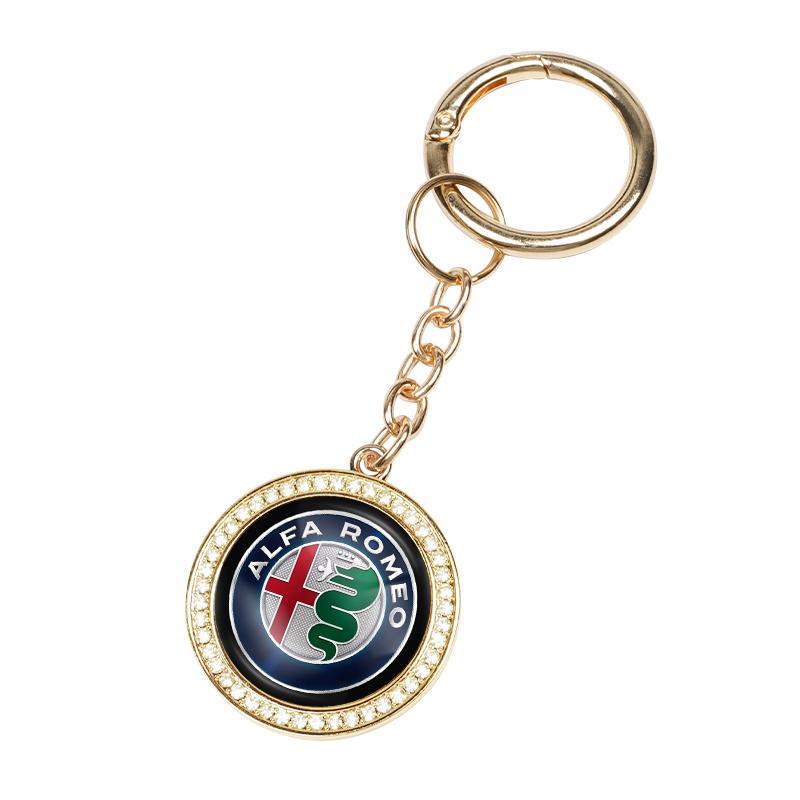 2026 Hot Alfa Romeo Metal Car Logo Key Chain Boutique Keychain Keyring Pendant Car Interior For Alfa Romeo 4C 159 166 Spider Giu