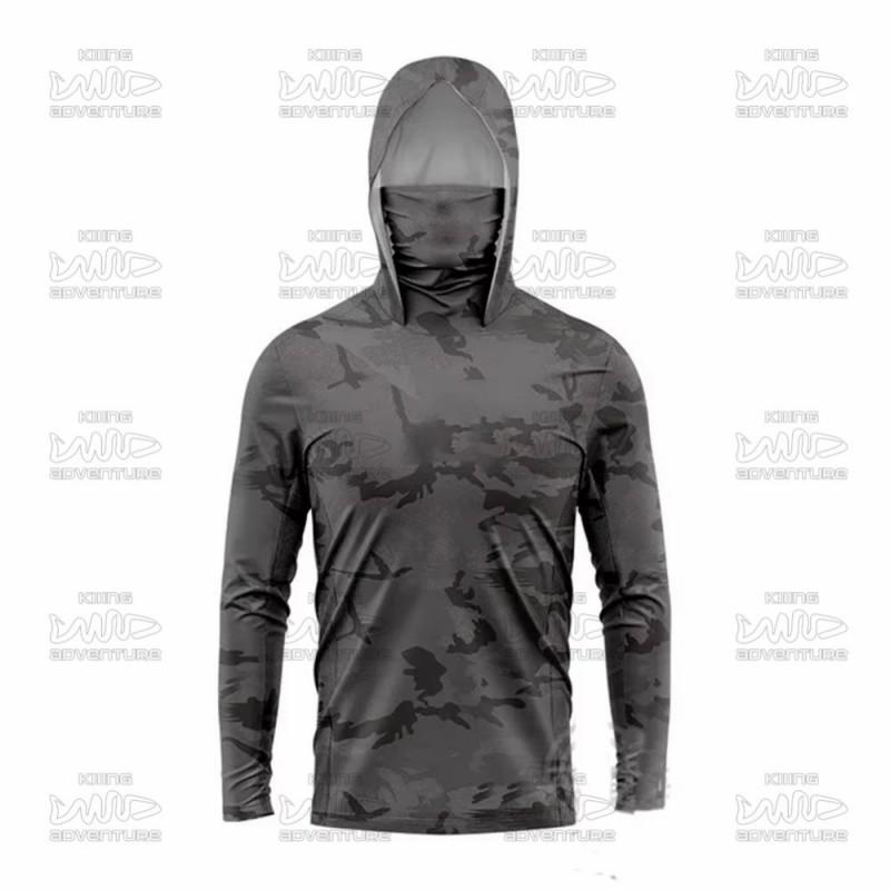 Mens Quick-Dry UV Protection Fishing Shirt Long Sleeve Mesh Ventilation Performance Top Outdoor Sports Cycling