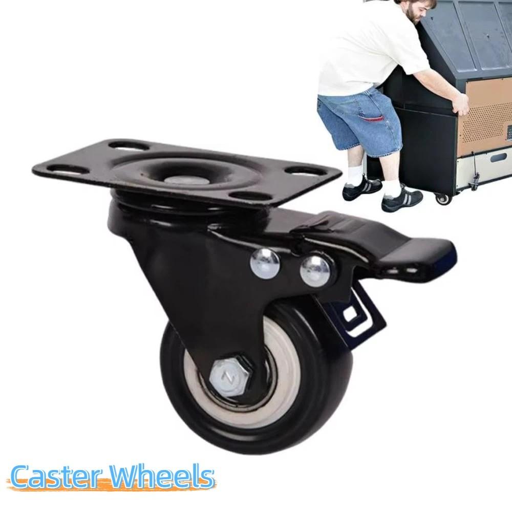4PCS Smooth Rolling Rubber Wheels 360° Rotation Industrial Casters Swivel Plate Casters Shoe Rack