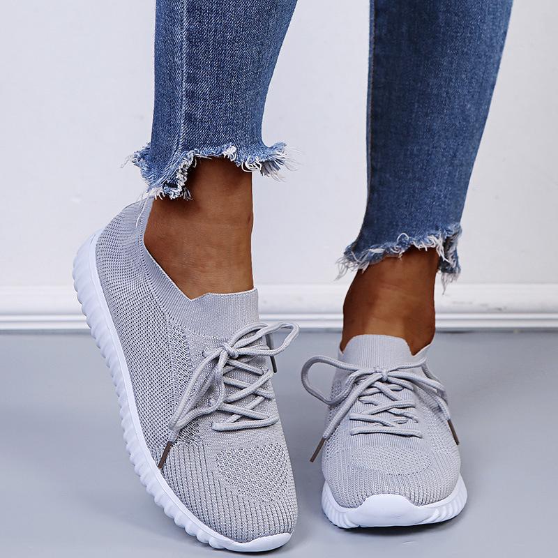 Женская обувь, новая повседневная обувь 2025 года, весна и осень, новые модные кроссовки, удобные летающие тканые дышащие спортивные туфли для женщин
