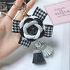 Camellia Diamond Tassel Keychain for Women