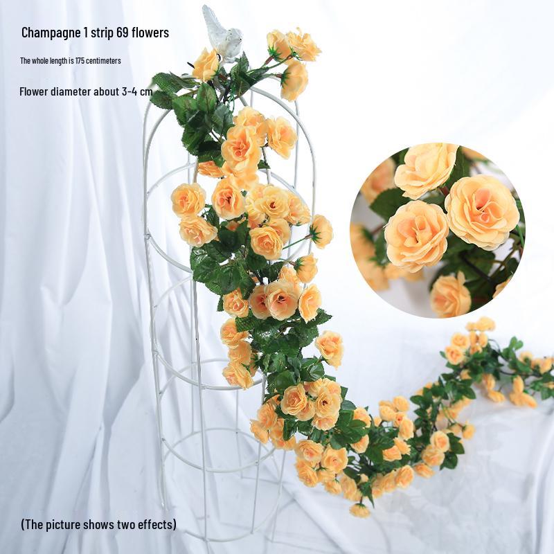 Искусственная розовая лоза для декора труб кондиционера и лестницы