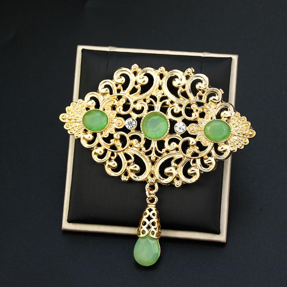 Fashion Women's Brooch Floral Coffee Brooch Gold Bridal Jewelry
