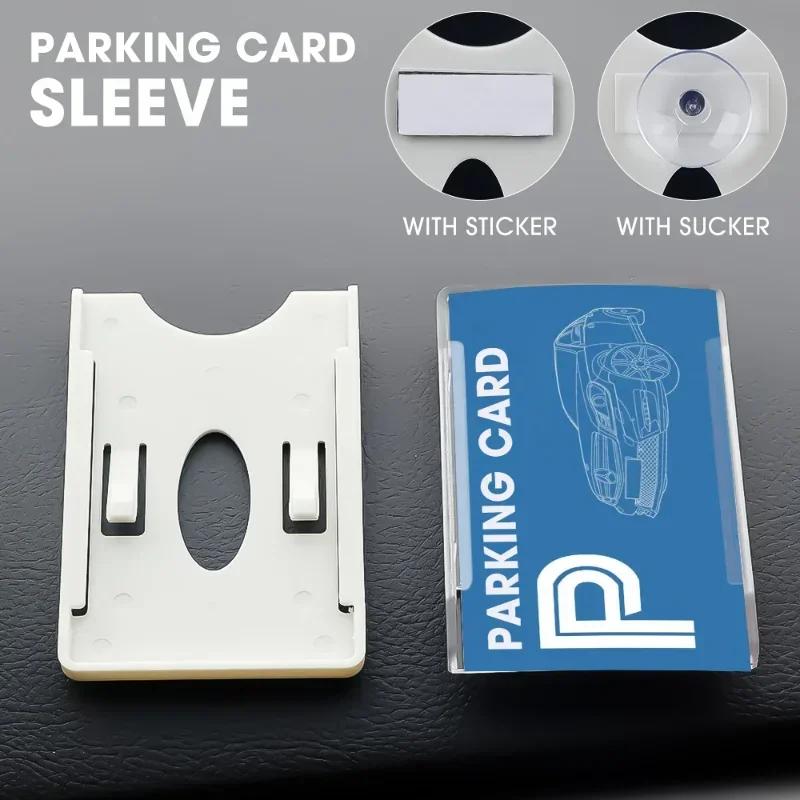 Car Windshield Parking ID Transparent Protective Card Holder Auto Cards Holders Tickets Suction Cup Clip Fastener IC Clips