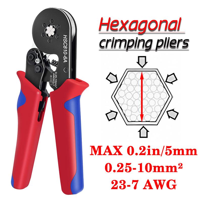 Инструменты для обжима наконечников, мини-электроинструменты HSC8 6-4/10-6(0,25-10 мм²) Зажим для ремонта проводного соединения