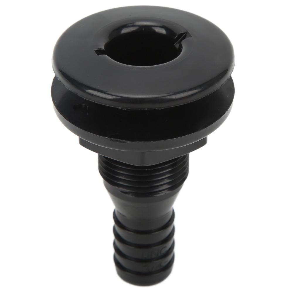 Multi-size Boat Through Hull Connector Black White Thru Hull Fitting ABS Plastic Straight Through Drain Outlet Boats