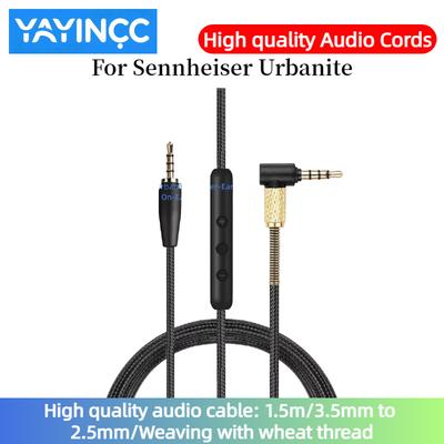 Высококачественный аудиокабель Для гарнитуры Sennheiser Urbanite Штекер 3,5 мм на 2,5 мм с микрофоном плетеный провод
