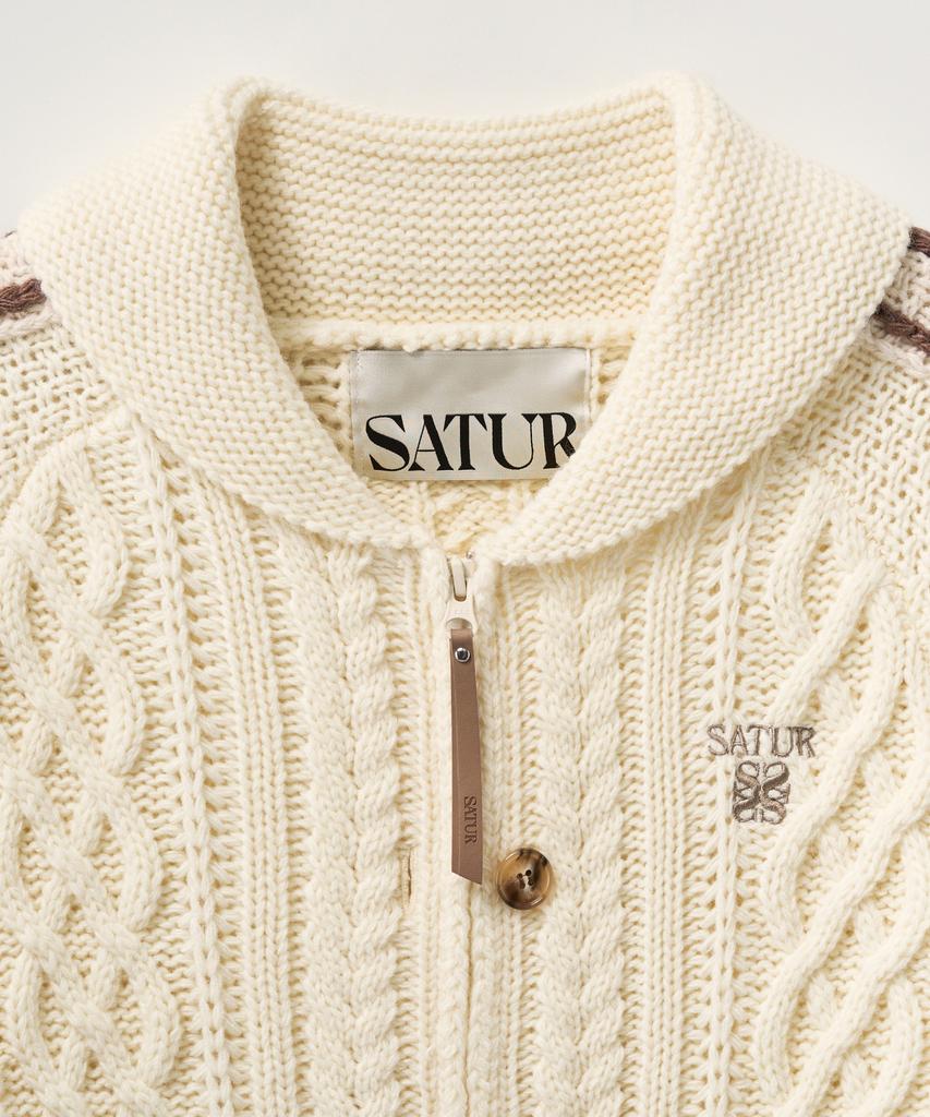 Satur (W) Laughton Cowitchan Knit Cardigan Cream