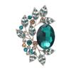 Women Men Rhinestone Leaves Badges Brooch Jewelry Unisex Vintage Crystal Shiny Corsage Pins Gift