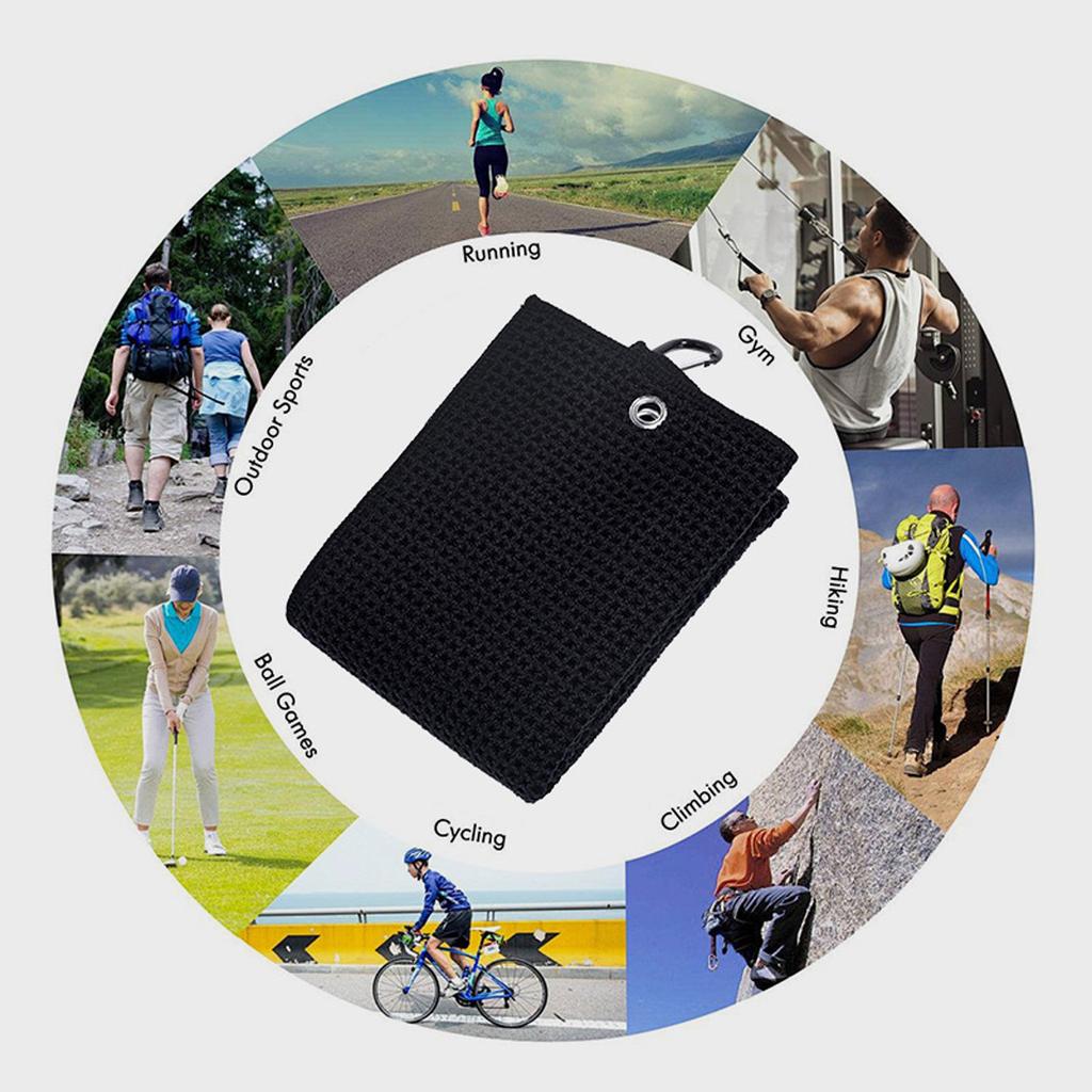 Golf Cleaning Tool Set Buckle Design Golf Towel Double Sided Golf Brush Foldable Golf Divot