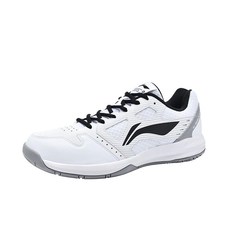 Li Ning Light Feather Slip Resistant Abrasion Resistant Low top Badminton Shoes Unisex White Black AYTT035-4