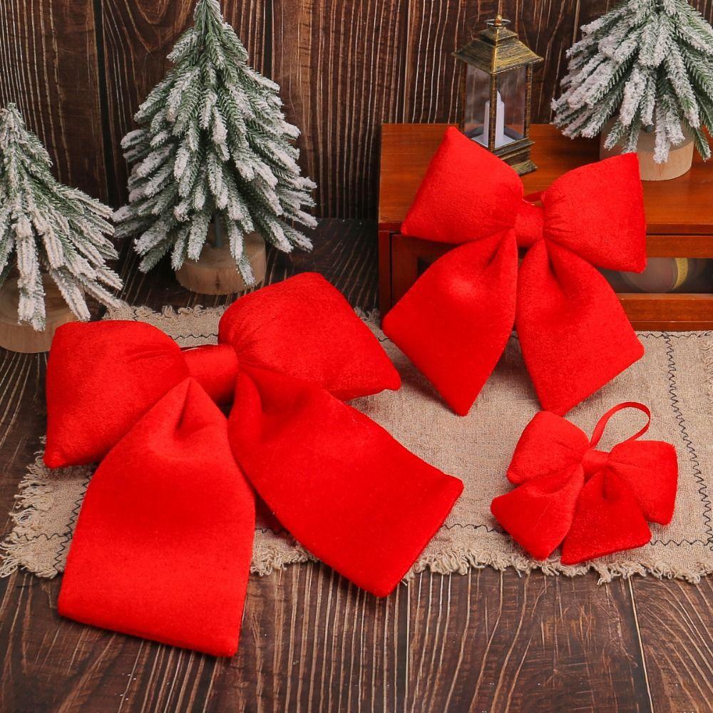 DIY Red  Christmas Bow Reusable Christmas Tree Decorations  Home Navidad New Year