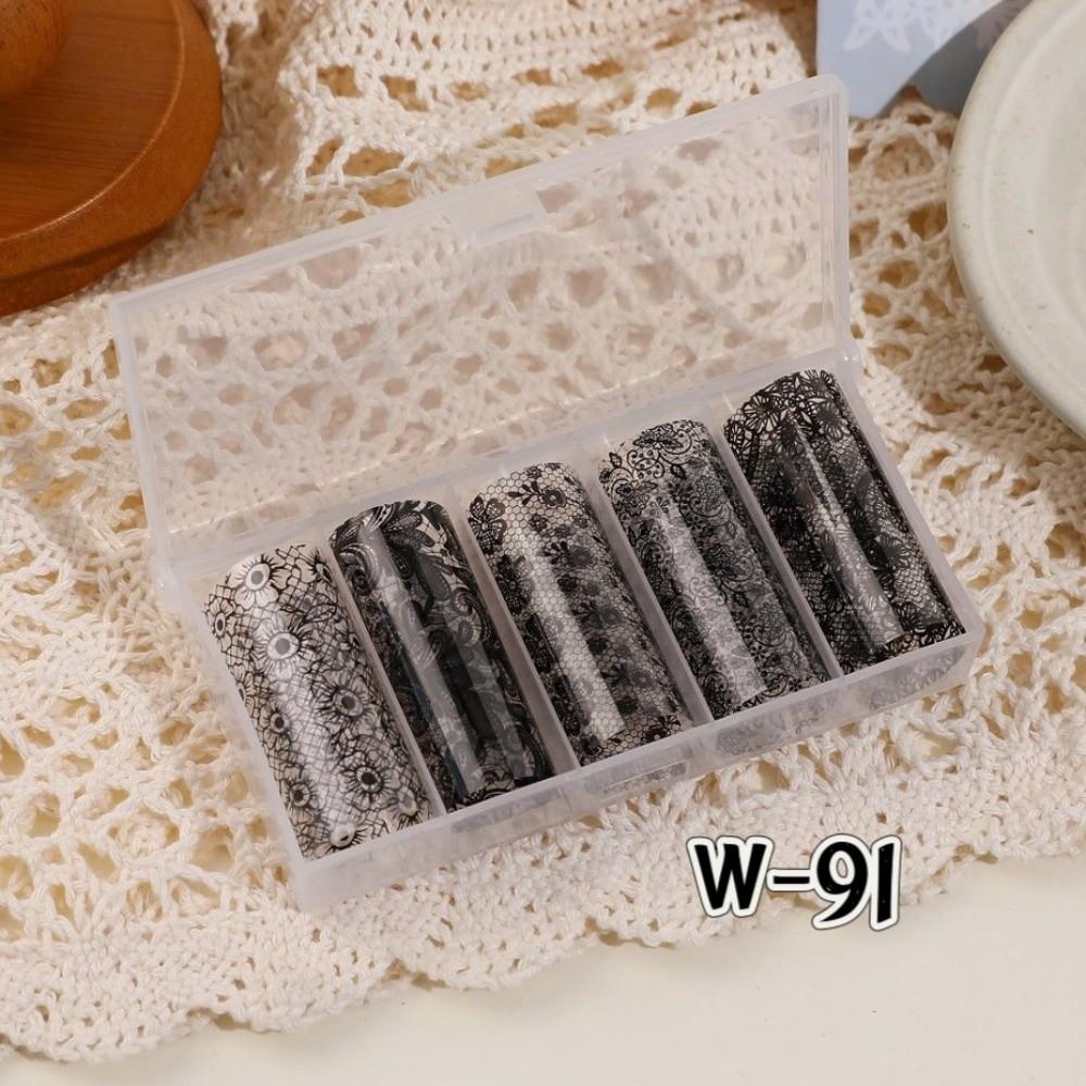Laser Nail Stickers Black White Nail Decals Fashion Manicure Decals  Manicure DIY