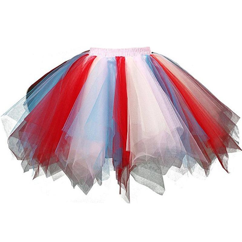 Women's Halloween Tulle Skirt Tulle Skirt Party Tulle Skirt Colourful Petticoat Fluffy Layered Tulle Tutu Skirt
