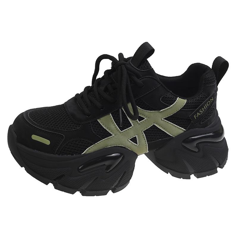 Suding thick-soled small waist dad shoes women's 2025 autumn new small 6cm height-increasing color matching sports and leisure shoes