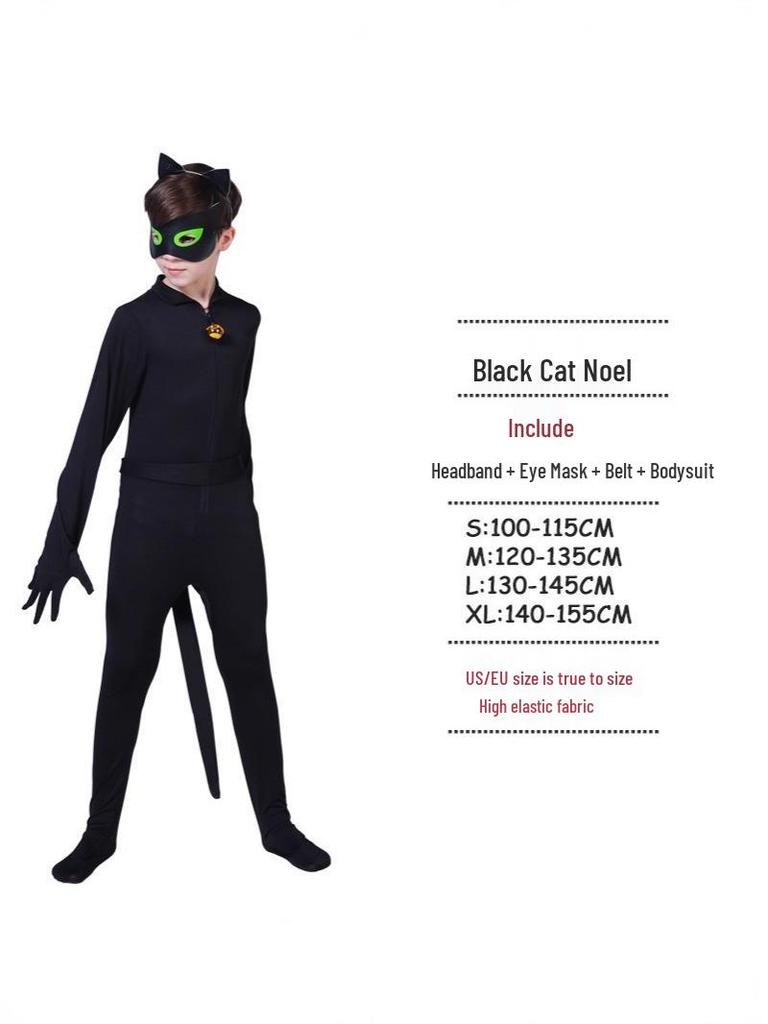 Детский черный кот летающий жук аниме косплей комбинезон для сценического выступления
