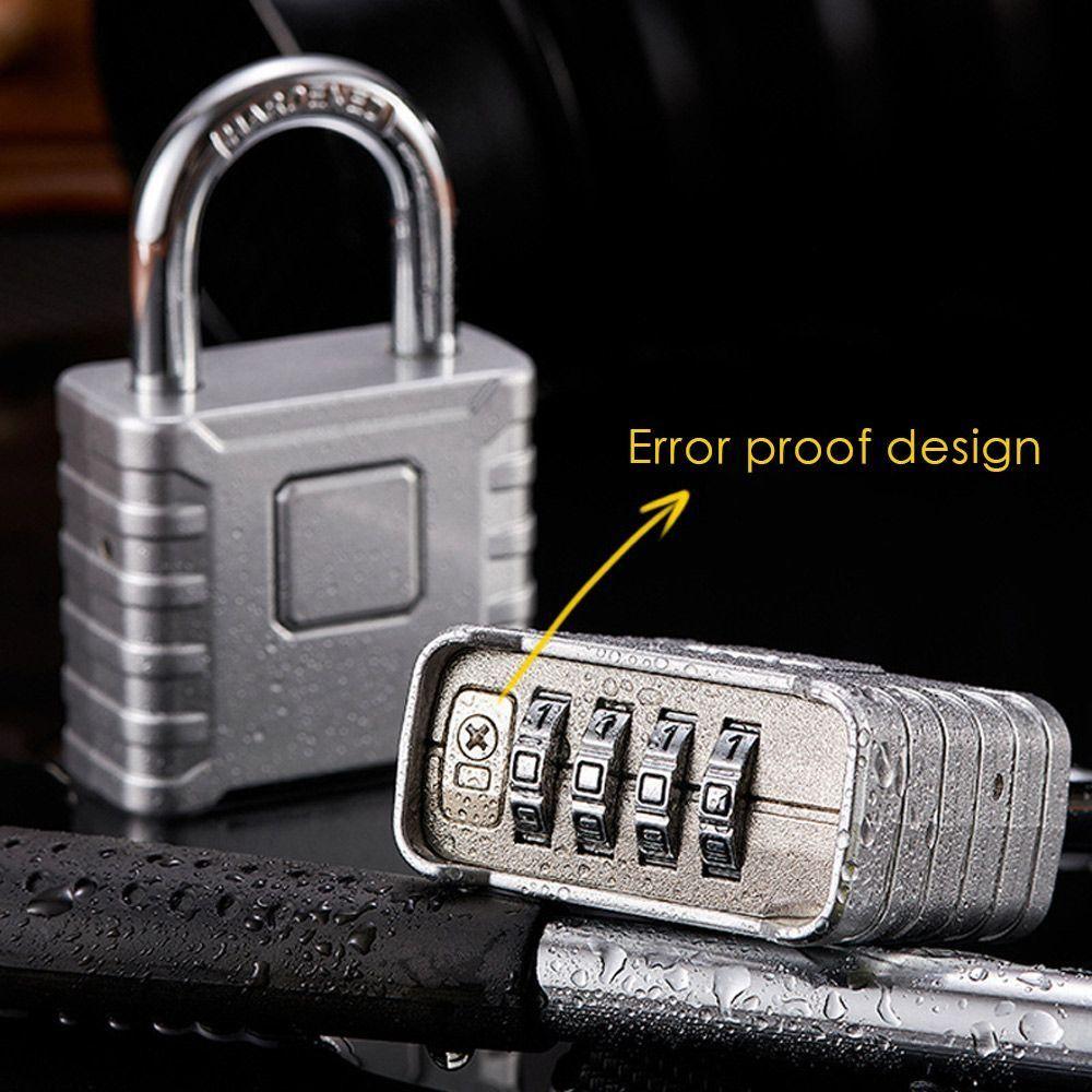Metal Heavy Duty Padlock Waterproof Rust Proof Password Pad Lock 4-Digit Number Combination Safely Anti-theft Padlock