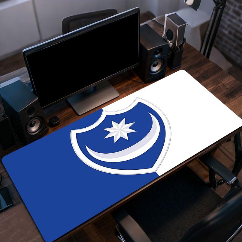 Коврик для мыши Portsmouth FC, Большой игровой коврик для стола, Нескользящий XXL коврик для мыши для ноутбука и планшета, Мини-игровой коврик для ПК со прошитыми краями