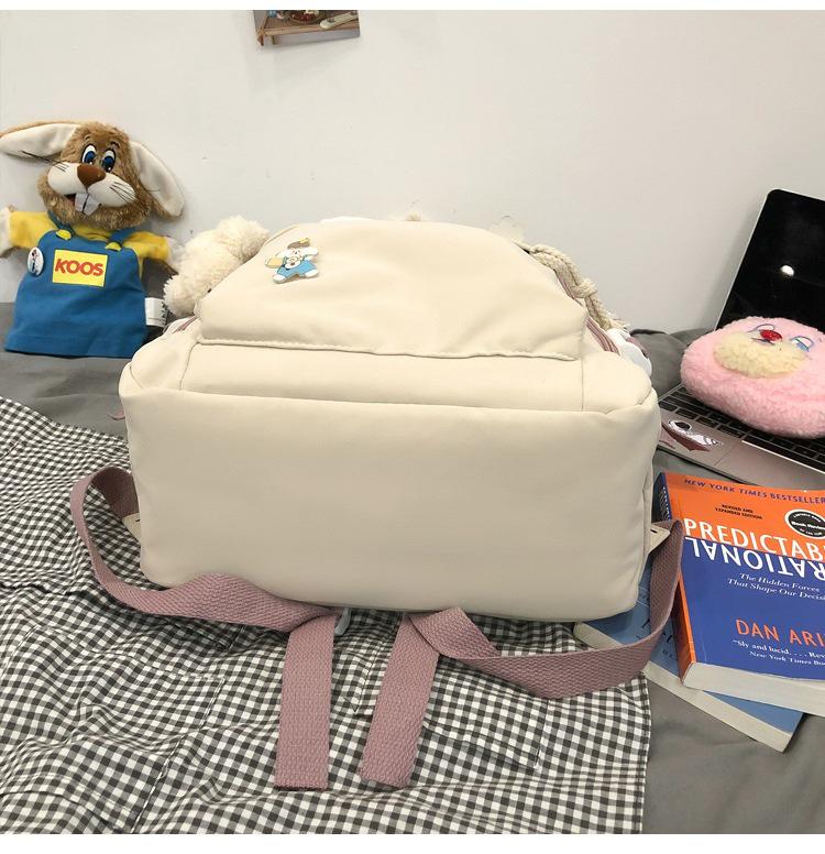 Рюкзак Harajuku в корейском стиле для девочек — большая вместимость, однотонный цвет, идеально подходит для старшеклассников и учащихся младших классов.