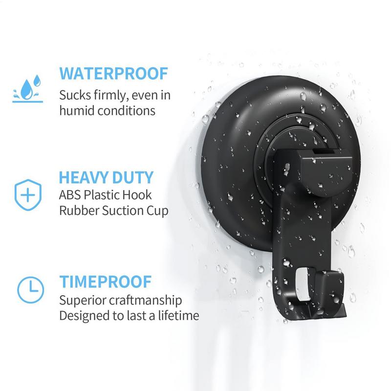 Heavy Duty Suction Cups Hooks 4pcs Waterproof No-Drill Storage Organizer Towel Hanger Bathroom Accessories for Wall Window Glass