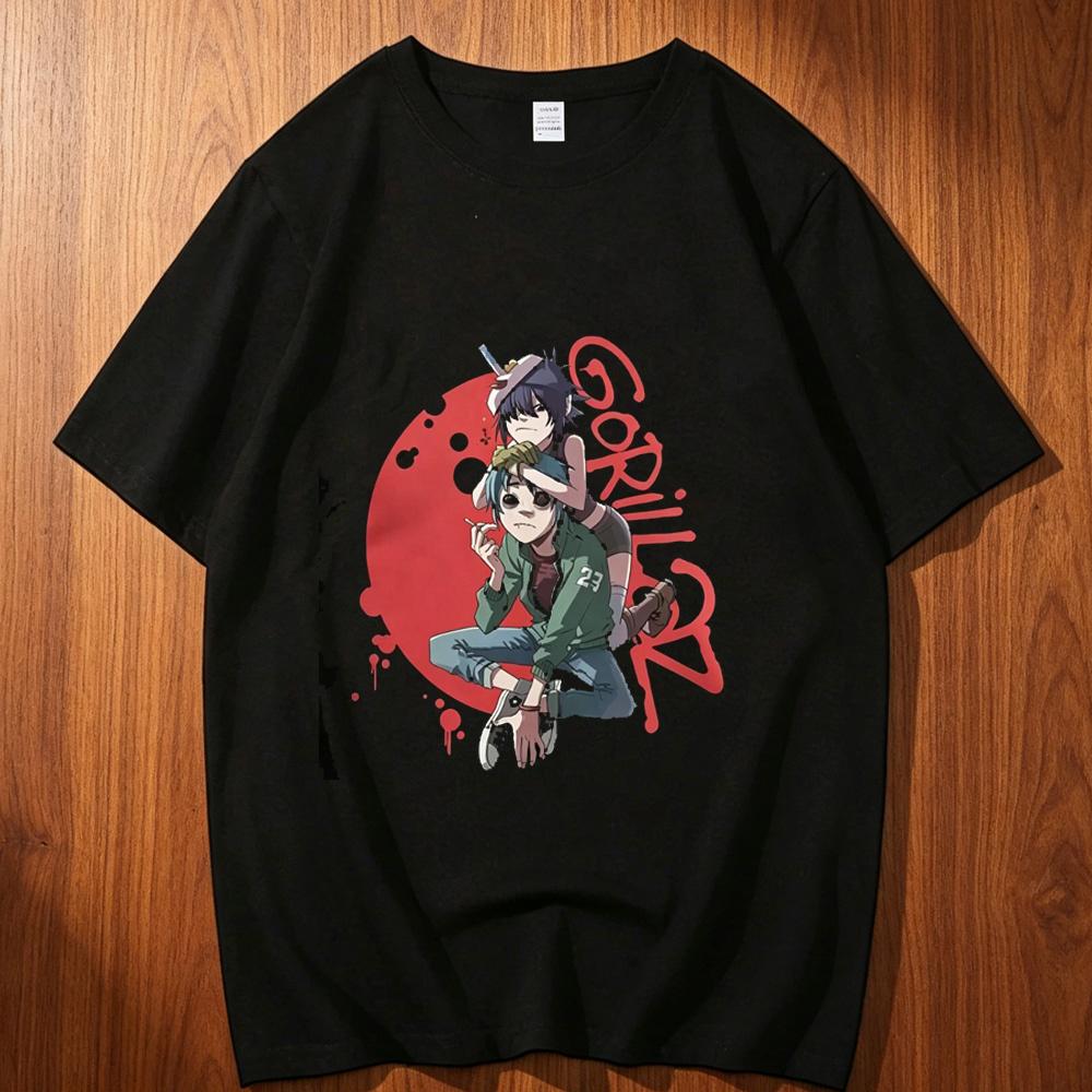 Gorillaz cotton t shirt teen kawaii korean clothes Pop Culture Pastel Gothic top tees Women Yk korean clothes harajuku Graphic