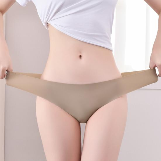 8 Pcs Seamless Underwear for Women No Show Ice Silk Hipster Panties Wave Edge Invisible Triangle Briefs