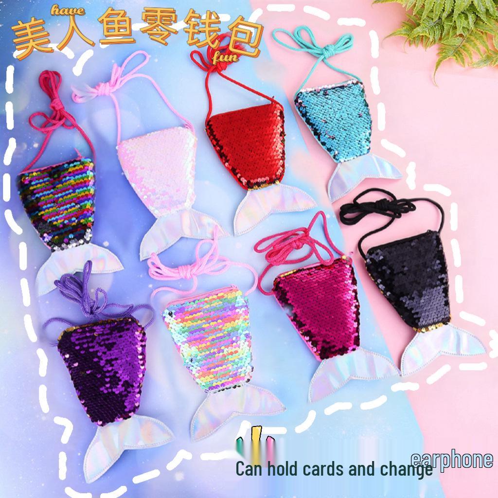 Mermaid Glitter Coin Purse - Children's Crossbody Bag & Women's Shoulder Bag