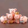 1 PC Cute Mini Pig Baby Pigs Figurine Resin Ornaments Miniature Model Mini Animal Statue Bonsai Decoration
