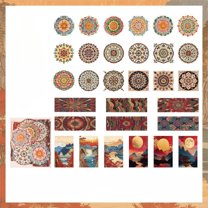 Винтажный Барочный Цветочный Пейзаж Материал Коллаж ПЭТ Наклейка Креативный DIY Журнал Канцелярские Товары