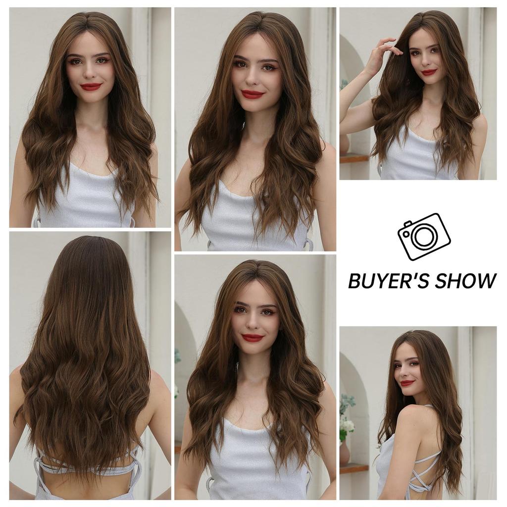 ALAN EATON 13*4 кружева спереди коричневые синтетические парики Ombre волна кружевной парик естественный вид парик с детскими волосами для ежедневных женщин искусственные волосы