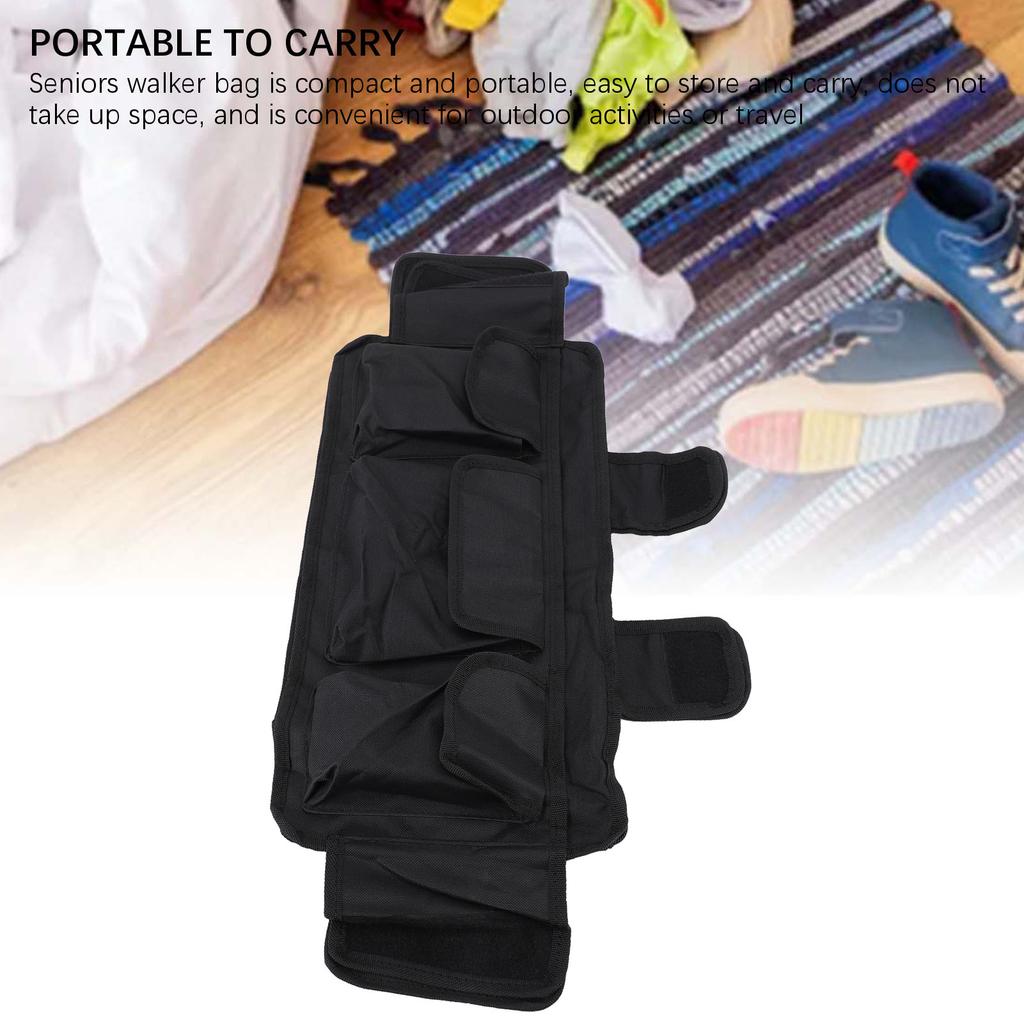Сумка для ходьбы для пожилых людей, складная сумка для хранения ходунков из ткани Оксфорд с несколькими карманами