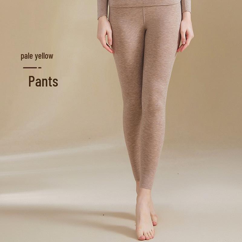 Женский бесшовный комплект из кашемира и шелка: жилет и кальсоны с встроенным бюстгальтером - на флисовой подкладке и плотный для осени