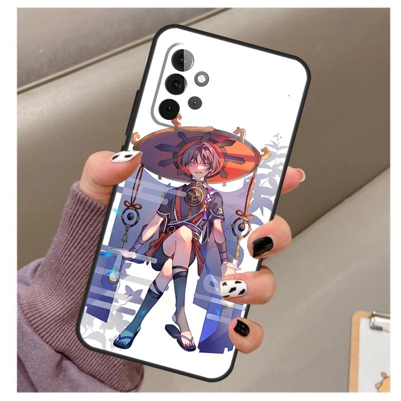 Чехол Scaramouche Genshin Impact для Samsung Galaxy A53 A33 A23 A13 A14 A24 A34 A54 A52 A32 A22 A12 A51 A71 A25 A15