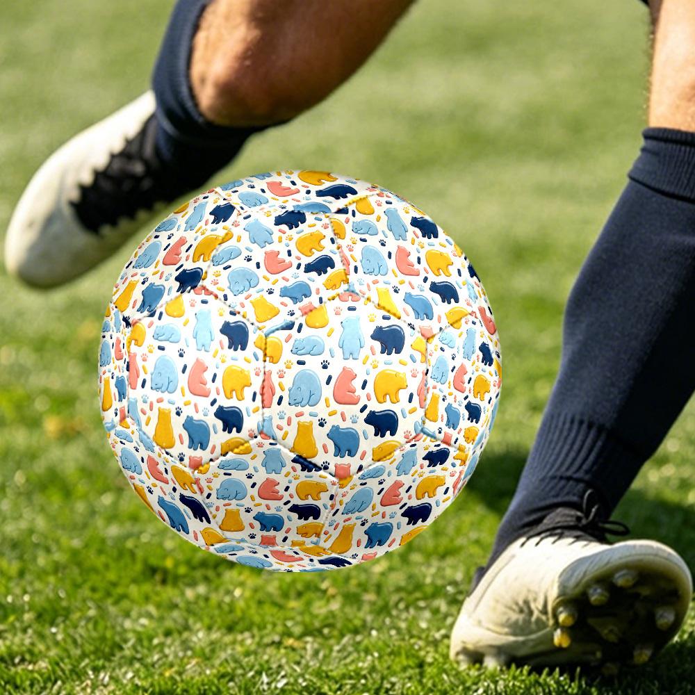 1pc Bear Medicine Themed Soccer Ball, Size 5, Lightweight PVC Material, Outdoor Training Soccer Ball Gift. q62215