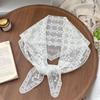 Women Lace Triangle Scarf Sweet Girls Sunscreen Scarf Spring Summer French Beach Style Hair Tie Vintage Female Lady Muslim Hijab
