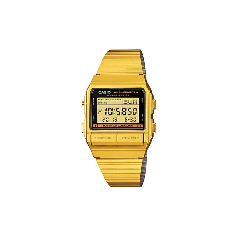 Casio Серия CASIOVINTAGE - квадратные ретро часы с позолотой, электронный механизм, ремешок из нержавеющей стали, японские и корейские часы, тот же стиль DB-380G-1D