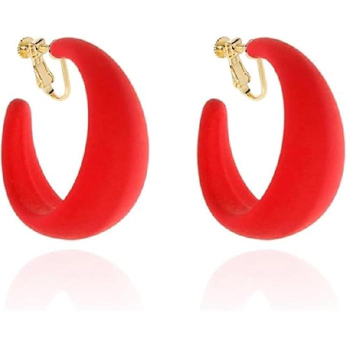 Массивные клипсы-кольца для женщин Съемные Широкие Заметные Серьги Без Прокола Модные Аксессуары 80-х 90-х Винтажные Неоновые Вечеринки Украшения Для Образа