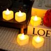 Flameless Led Candle For Home Christmas Party Wedding Decoration Heart-shaped Electronic Battery-Power Tealight Candles