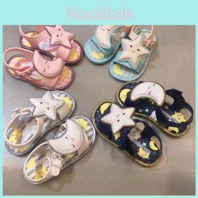 Мини Мелисса Сандалии для девочек, украшенные светящимися луной и звездой, летний дизайн из желе