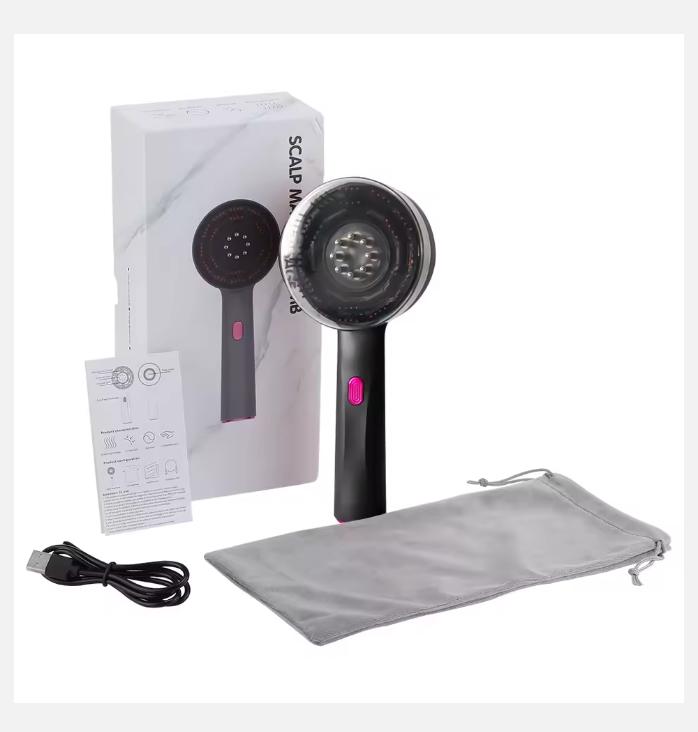 2025 Electric Hair Regrowth Brush with Infrared Light Machine Acupoint Scalp Massage Anti-Hair Loss Exercise Hair Scrubber Combs