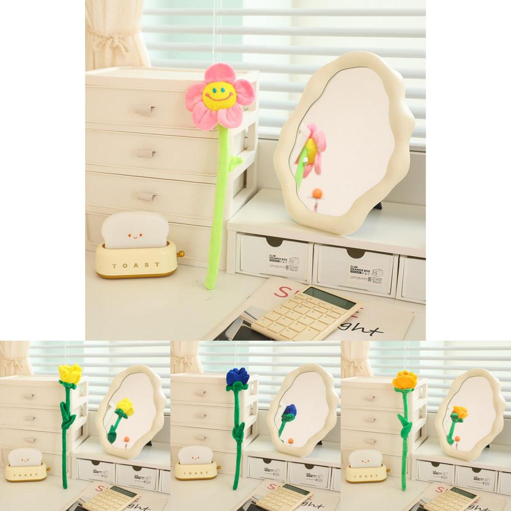 Plush Sunflower And Rose Floral Bundle With Flexible Stems For Teen Bedroom Decor And Collectors