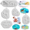 Морская тема, силиконовая форма для торта, морская черепаха, краб, формы для помадки для украшения торта, топпер для кексов, конфеты, шоколадная жвачка, паста, формы из полимерной глины