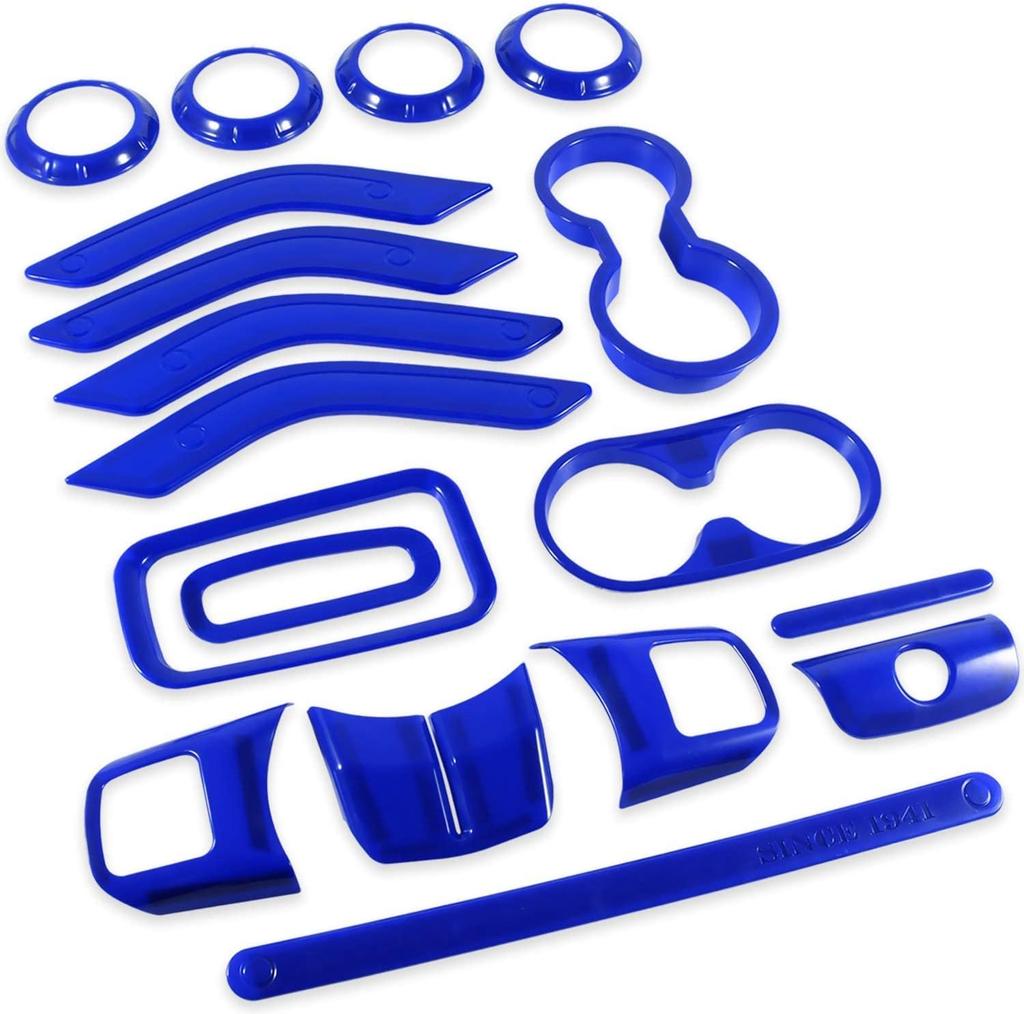 Red/Blue/Black Car Interior Decor Trim Kits For Jeep For Wrangler JK JKU 4 Door 11 17 Enhance Aesthetics And Easy Installation