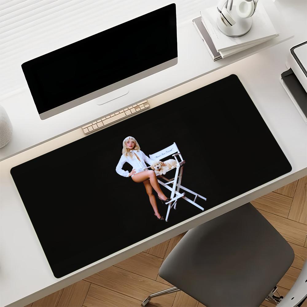 Singer S-Sabrina C-Carpenter Mouse Pad Non-slip Rubber Gamer Balance Computer Mat Decoracion Deskmat Laptop Office Large