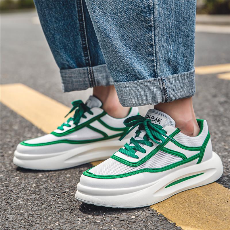 Мужская повседневная обувь весна и осень новые дышащие легкие повседневные туфли с мягкой подошвой универсальные увеличивающие тренд маленькие белые туфли