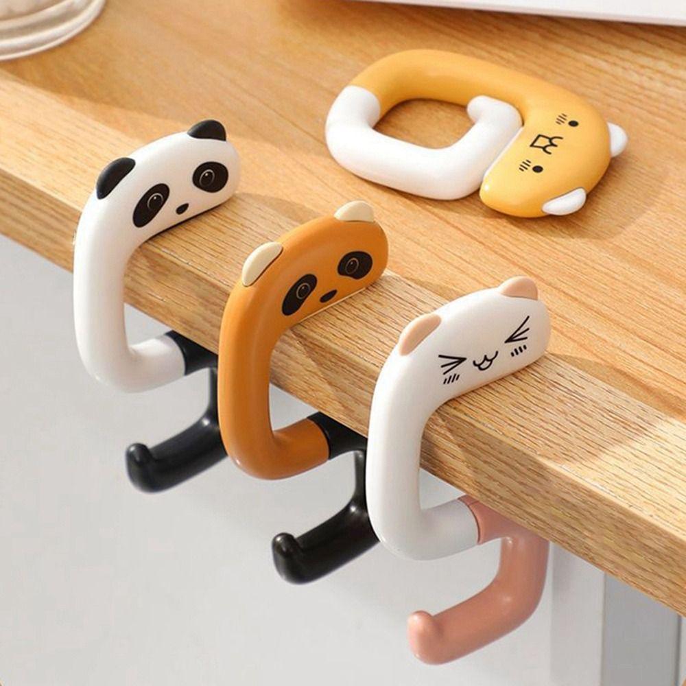 Multifunctional Cute Animal Decorative Panda Hanging Table Hook Key Holder Handbag Hanger Hook