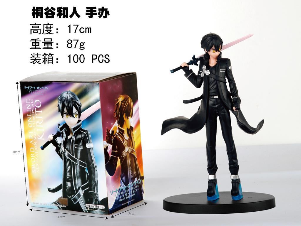 17 см Фигурка Кирито Sword Art Online Аниме Милая Стоячая Поза Модель Настольная Игрушка Кукла Крутой Подарок Коллекция Украшения ПВХ
